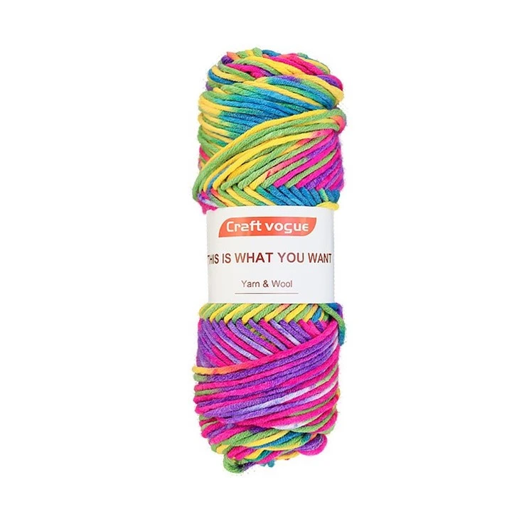 multi colored acrylic yarn
